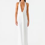 Cheyenne Halter Neck Maxi Dress - Ivory