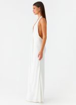 Cheyenne Halter Neck Maxi Dress - Ivory - 图片 2
