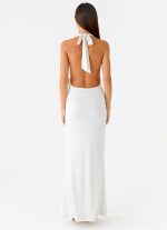 Cheyenne Halter Neck Maxi Dress - Ivory - 图片 3