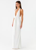 Cheyenne Halter Neck Maxi Dress - Ivory - 图片 4