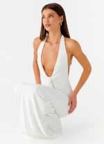 Cheyenne Halter Neck Maxi Dress - Ivory - 图片 6