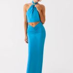 Chiquita Halter Maxi Dress - Turquoise Blue