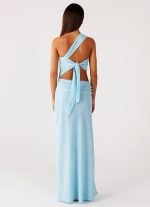 Cindelle One Shoulder Maxi Dress - Turquoise - 图片 2