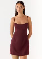 Clementine Mini Dress - Merlot - 图片 5