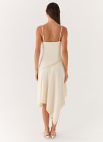 Cleosa Asymmetrical Midi Dress - Ivory - 图片 3