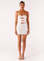 Clyra Sequin Mini Dress - Ivory - 图片 4