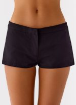 Coastline Cotton Micro Mini Shorts - Black - 图片 6