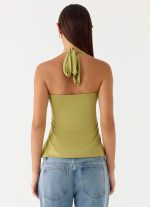 Corah Halter Top - Green Olive - 图片 3