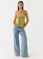 Corah Halter Top - Green Olive - 图片 6
