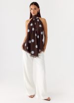Corrida Backless Top - Chocolate Blue Dot - 图片 8