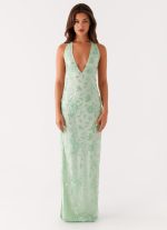 Cydney Beaded Maxi Dress - Sage - 图片 3