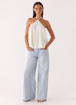 Danni Halter Top - White - 图片 6