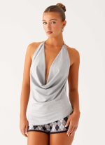 Dasha Cowl Top - Grey