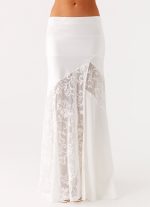 Dasie Lace Maxi Skirt - White - 图片 2