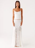 Dasie Lace Maxi Skirt - White - 图片 5