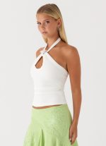 Daydreamin Halter Top - White - 图片 3