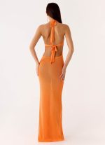 Delfina Cowl Knit Maxi Dress - Orange - 图片 3