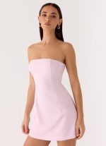 Della Strapless Mini Dress - Pink