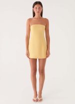 Della Strapless Mini Dress - Yellow - 图片 2