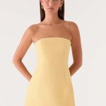 Della Strapless Mini Dress - Yellow