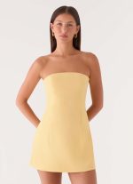 Della Strapless Mini Dress - Yellow