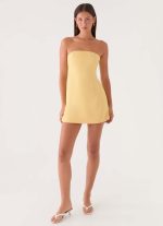 Della Strapless Mini Dress - Yellow - 图片 5