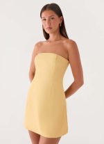 Della Strapless Mini Dress - Yellow - 图片 6