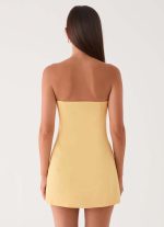 Della Strapless Mini Dress - Yellow - 图片 4