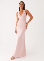 Desi Halterneck Maxi Dress - Pink - 图片 4