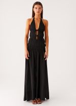 Dione Halter Maxi Dress - Black - 图片 2