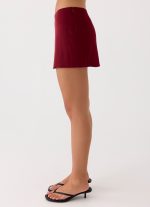 Do It Again Mini Skirt - Dark Cherry - 图片 4