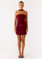 Do It Again Mini Skirt - Dark Cherry - 图片 8