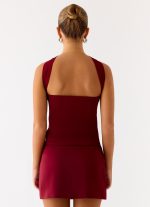 Do It Again Mini Skirt - Dark Cherry - 图片 6