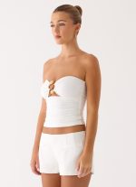 Doja Strapless Top - White - 图片 3