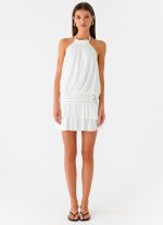 Dopamine Belt Mini Dress - White - 图片 2
