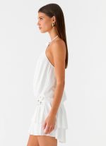 Dopamine Belt Mini Dress - White - 图片 3