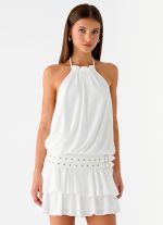 Dopamine Belt Mini Dress - White - 图片 5