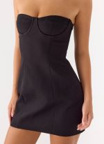 Drivers Seat Strapless Mini Dress - Black - 图片 4
