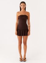Eclair Mini Dress - Chocolate - 图片 2
