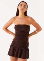 Eclair Mini Dress - Chocolate - 图片 5