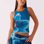 Edera Tank - Turquoise Floral
