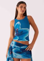 Edera Tank - Turquoise Floral