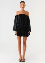 Eira Balloon Sleeve Mini Dress - Black - 图片 2