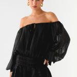 Eira Balloon Sleeve Mini Dress - Black