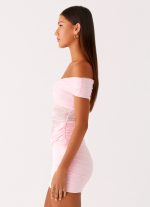 Either Way Off Shoulder Mini Dress - Baby Pink - 图片 3