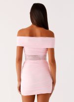 Either Way Off Shoulder Mini Dress - Baby Pink - 图片 4