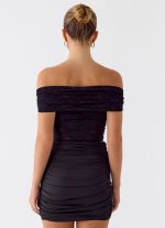 Either Way Off Shoulder Mini Dress - Black - 图片 3