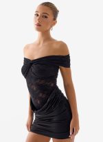 Either Way Off Shoulder Mini Dress - Black - 图片 5
