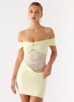 Either Way Off Shoulder Mini Dress - Yellow - 图片 4