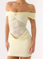 Either Way Off Shoulder Mini Dress - Yellow - 图片 5